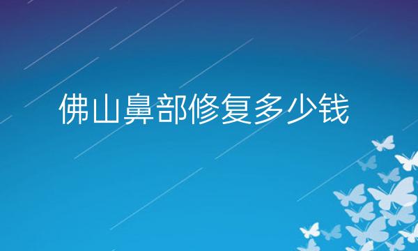 佛山鼻部修复哪家医院比较好?价格一览