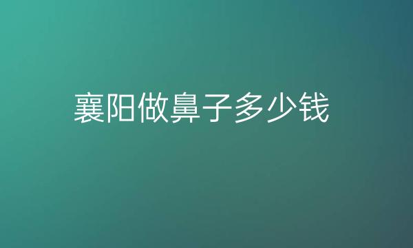 襄阳做鼻子整形医院哪家好?医院收费价格